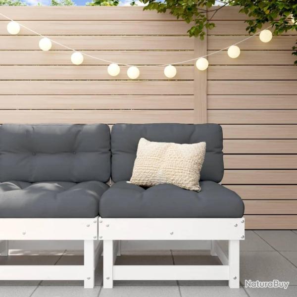 Canap� central de jardin blanc bois de pin massif