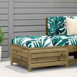Repose-pied de jardin 62x63,5x32 cm bois de pin impr&eacute;gn&eacute;