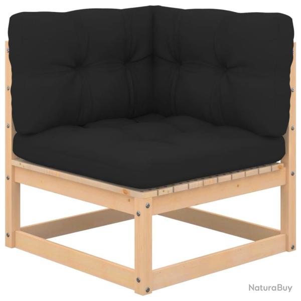 Canap� d'angle de jardin coussins anthracite Bois de pin massif