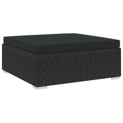 Repose-pied sectionnel 1 pc avec coussin R&eacute;sine tress&eacute;e Noir