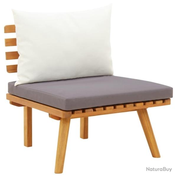 Chaise de jardin avec coussins bois d'acacia massif