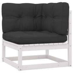 Canap&eacute; d'angle de jardin coussins anthracite Bois de pin massif