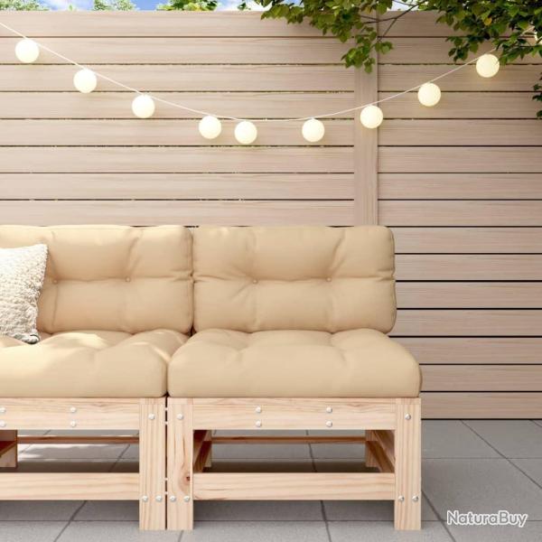 Canap� central avec coussins bois de pin massif
