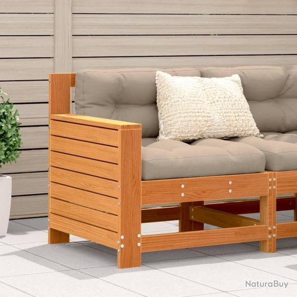 Canap� de jardin accoudoir cire marron bois de pin massif