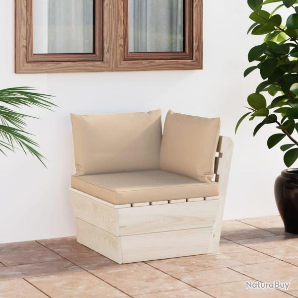 Canap� d'angle palette de jardin avec coussins �pic�a impr�gn�