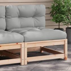 Canap&eacute; de jardin sans accoudoirs et coussins bois massif de pin