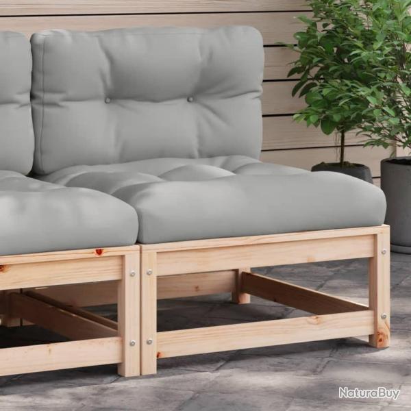 Canap� de jardin sans accoudoirs et coussins bois massif de pin