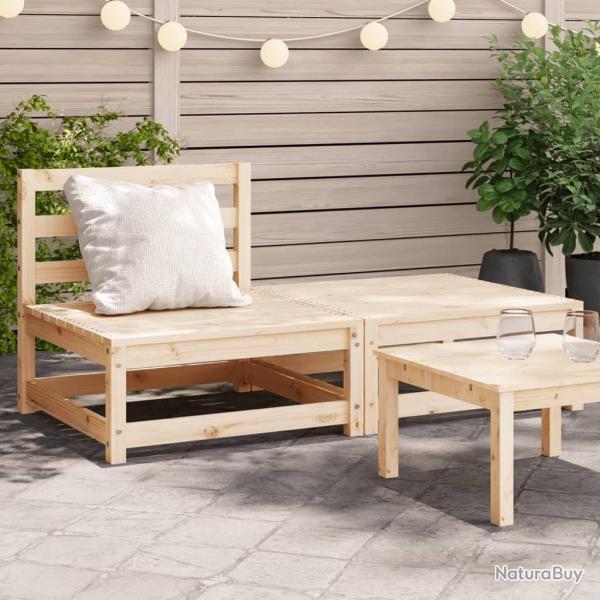 Canap� de jardin sans accoudoirs repose-pieds bois pin massif