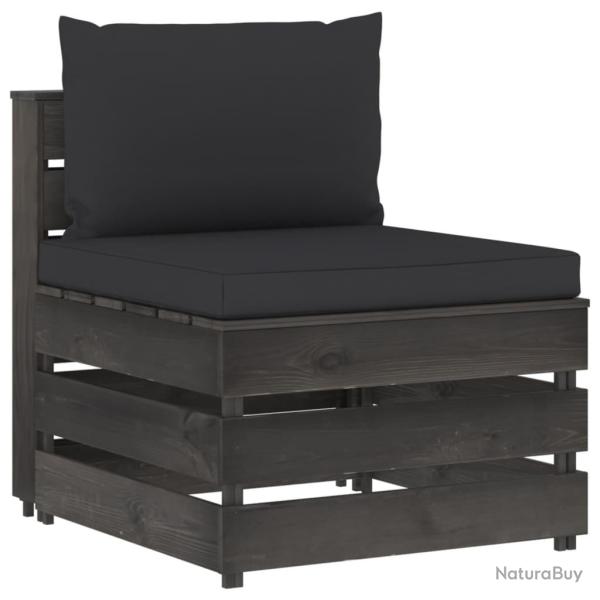 Canap� central sectionnel avec coussins Bois impr�gn� de gris