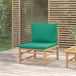 Canap&eacute; central de jardin avec coussins vert bambou
