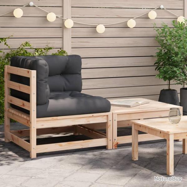 Canap� d'angle de jardin avec coussins et repose-pieds