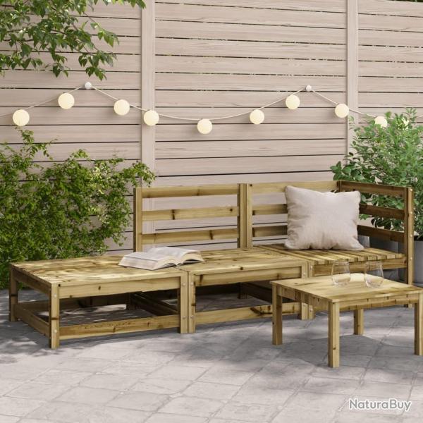 Canap� de jardin et repose-pieds 2 places bois de pin impr�gn�