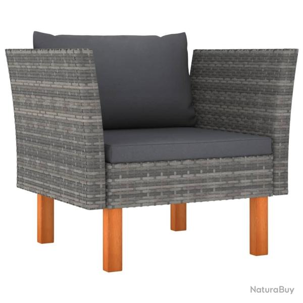 Canap� de jardin R�sine tress�e et bois d'eucalyptus massif