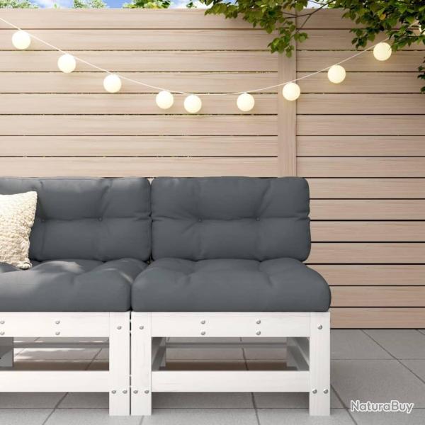 Canap� central de jardin blanc bois de pin massif