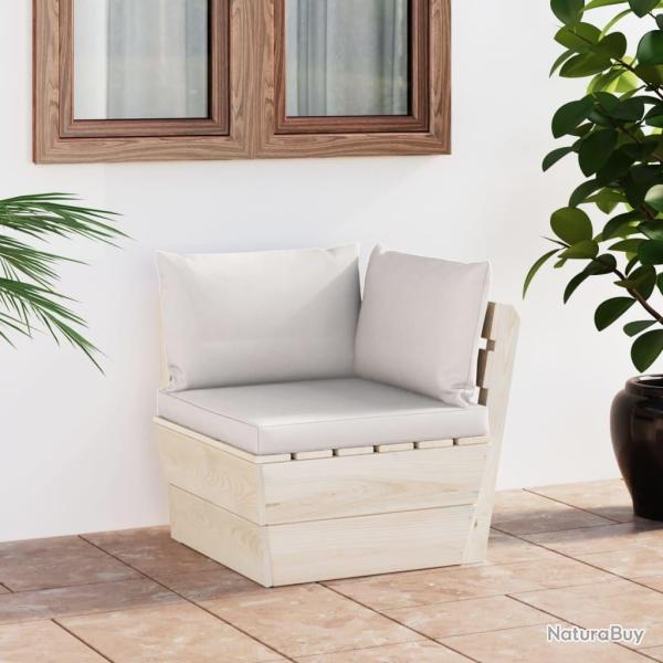 Canap� d'angle palette de jardin avec coussins �pic�a impr�gn�