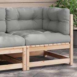 Canap&eacute; d'angle de jardin avec coussins bois de pin solide