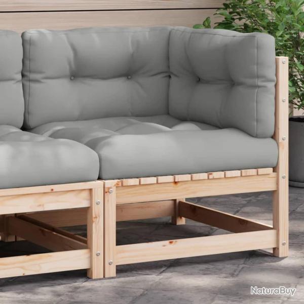 Canap� d'angle de jardin avec coussins bois de pin solide
