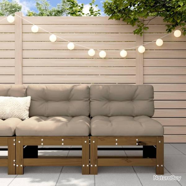 Canap�s centraux avec coussins 2 pcs marron miel