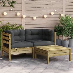 Canap&eacute; de jardin avec coussins et repose-pied 2 places