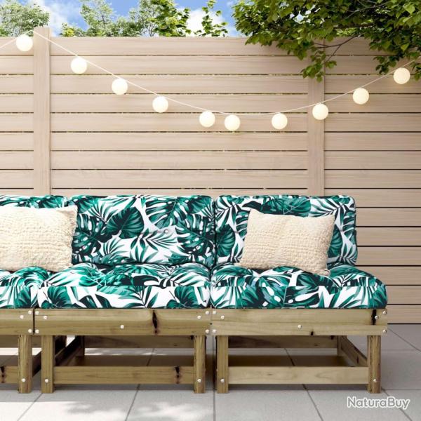 Canap�s centraux avec coussins 2 pcs bois de pin impr�gn�