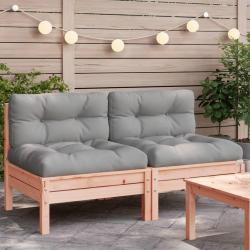 Canap&eacute; de jardin sans accoudoirs et coussins 2 pcs bois douglas