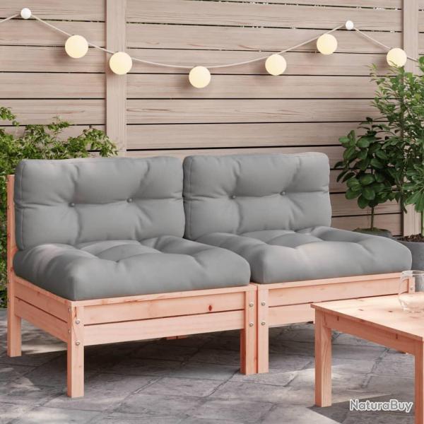 Canap� de jardin sans accoudoirs et coussins 2 pcs bois douglas