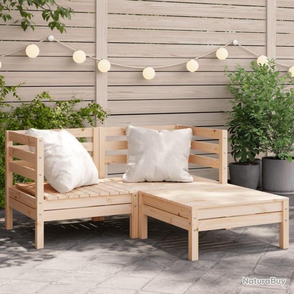 Canap� de jardin 2 places et repose-pied bois pin massif