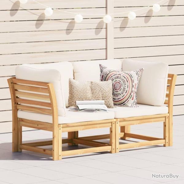 Canap� de jardin avec coussins 2 places bois massif d'acacia