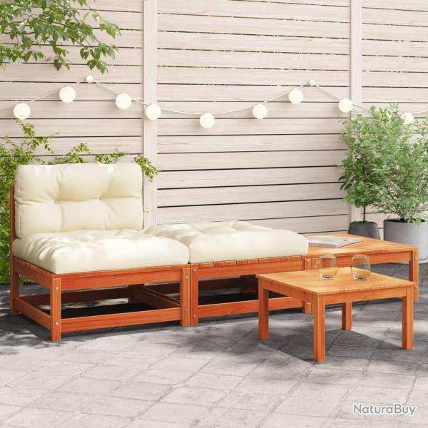 Canap� de jardin sans accoudoirs avec coussins et repose-pieds