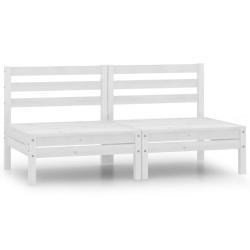 Canap&eacute;s centraux de jardin 2 pcs blanc bois de pin massif