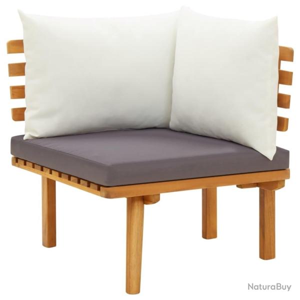 Canap� d'angle de jardin avec coussins bois d'acacia massif