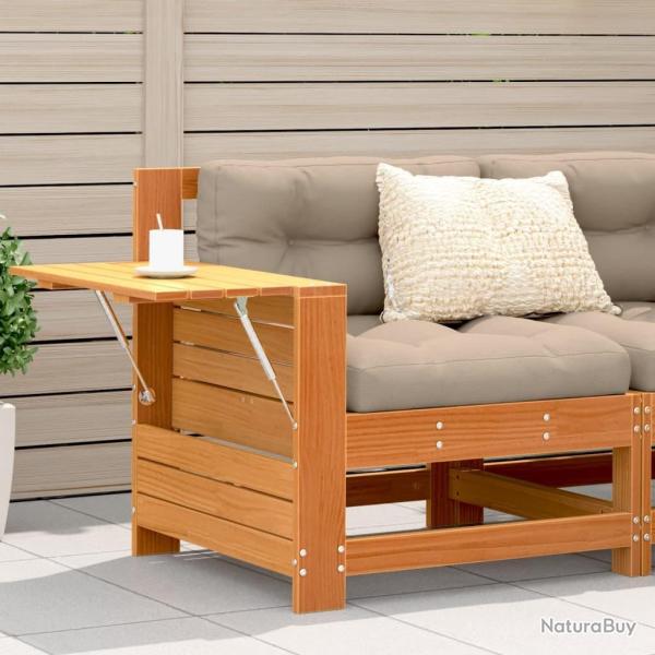 Canap� de jardin accoudoir coussins cire marron bois pin massif