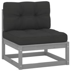 Canap&eacute; central de jardin avec coussins anthracite Gris