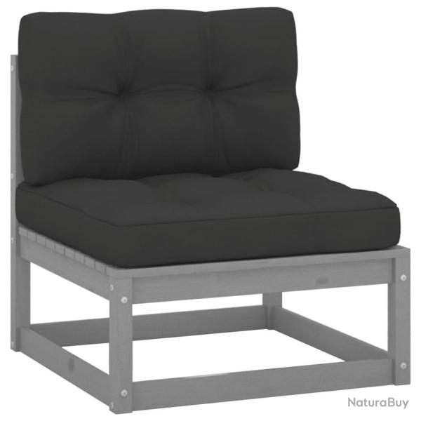 Canap� central de jardin avec coussins anthracite Gris