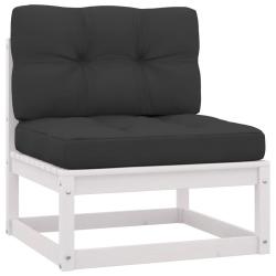 Canap&eacute; d'angle de jardin coussins anthracite Bois de pin massif