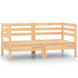 Canap&eacute;s d'angle de jardin 2 pcs Bois de pin massif