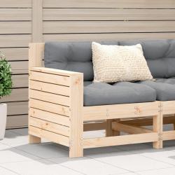 Canap&eacute; de jardin accoudoir avec coussin bois massif de pin