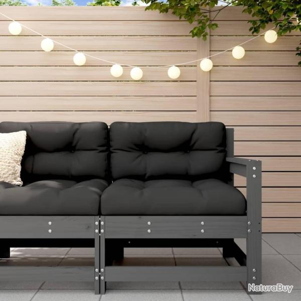 Canap� d'angle de jardin gris bois de pin massif