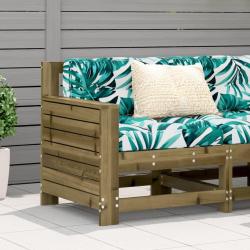 Canap&eacute; de jardin accoudoir avec coussin bois de pin impr&eacute;gn&eacute;