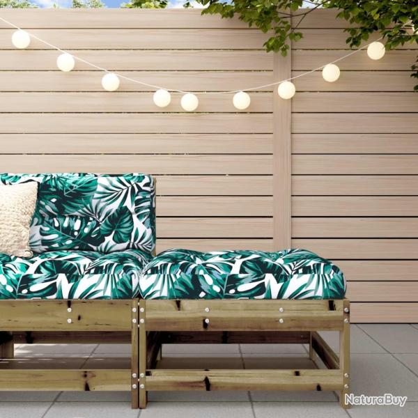 Repose-pied de jardin avec coussin bois de pin impr�gn�