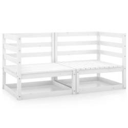 Canap&eacute;s d'angle de jardin 2 pcs blanc bois de pin massif
