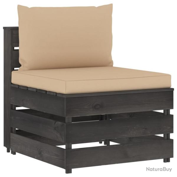 Canap� central sectionnel avec coussins Bois impr�gn� de gris
