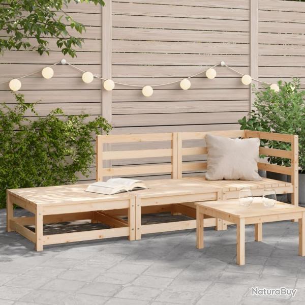 Canap� de jardin et repose-pieds 2 places bois de pin massif