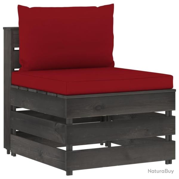 Canap� central sectionnel avec coussins Bois impr�gn� de gris