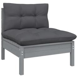 Canap&eacute; central de jardin avec coussins anthracite Gris Pin