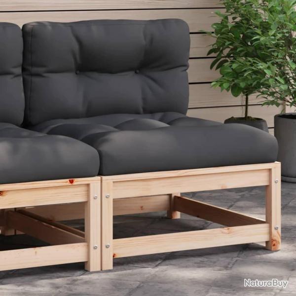 Canap� de jardin sans accoudoirs et coussins bois massif de pin