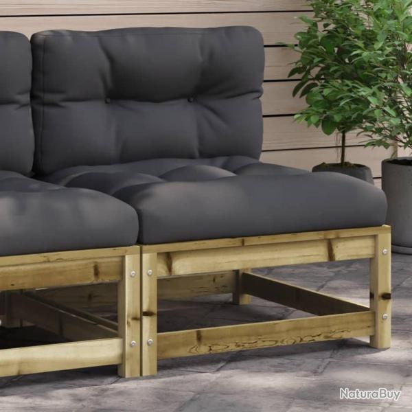 Canap� de jardin sans accoudoirs et coussins bois pin impr�gn�