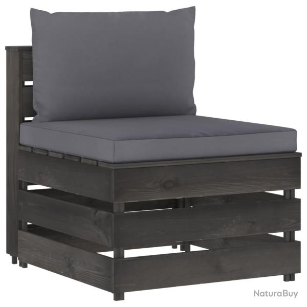 Canap� central sectionnel avec coussins Bois impr�gn� de gris