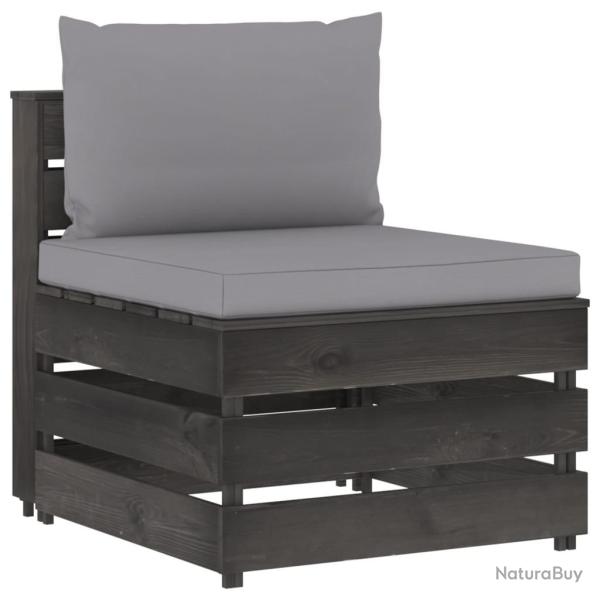 Canap� central sectionnel avec coussins Bois impr�gn� de gris