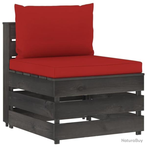 Canap� central sectionnel avec coussins Bois impr�gn� de gris
